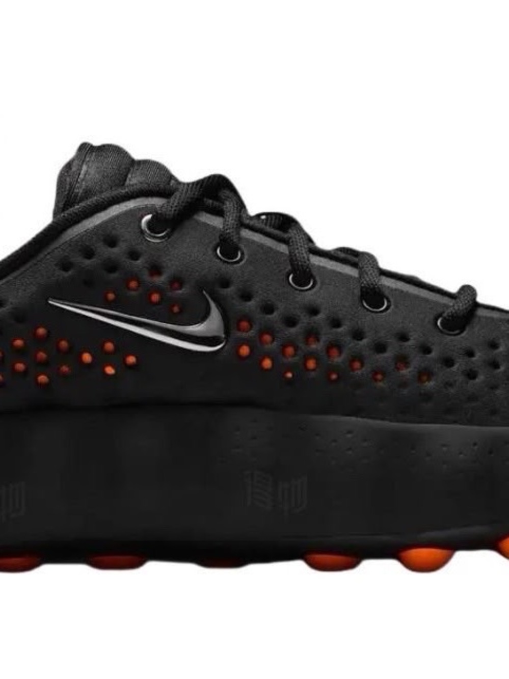 Nike Kids Black Sneakers with Orange Accents